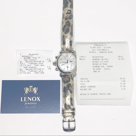 Michele Stainless Steel Diamond Dial Watch - Picture 8 of 8